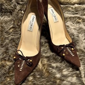 Jimmy Choo brown suede pumps stiletto 3.5” heel  9.5 / IT 39.5